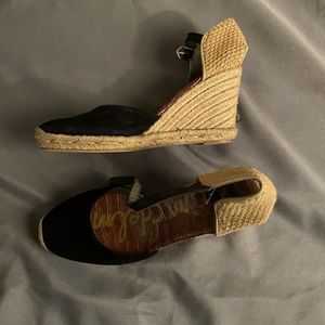 SAM EDELMAN Black suede wedge size 7